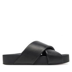 Klapki HÖGL. Czarne klapki damskie HÖGL, bez wzorów, bez obcasa, bez zapięcia. Za 449.99 zł.