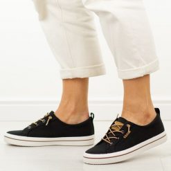 Czarne trampki damskie Lee Cooper 4059. Czarne trampki i tenisówki damskie Lee Cooper, bez wzorów, z gumy, bez zapięcia. Za 159.00 zł.