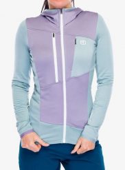 Bluza z kapturem damska Ortovox Fleece Grid Hoody. Niebieskie bluzy damskie ORTOVOX, xs, bez wzorów, z elastanu, bez ramiączek, z kapturem. Za 874.49 zł.
