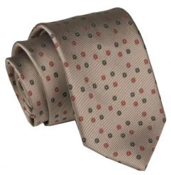 Męski Krawat Angelo di Monti - Brąz w Groszki. Krawaty i muchy Angelo di Monti, bez wzorów, z tkaniny, eleganckie. Za 45.00 zł.