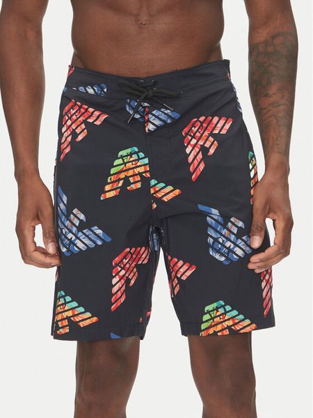 Emporio Armani Szorty kąpielowe EM000689 AF12340 FC105 Czarny Regular Fit. Czarne kąpielówki męskie Emporio Armani, bez wzorów, z syntetyku. Za 399.99 zł.
