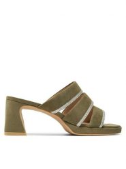 Caprice Klapki 9-27211-42 Khaki. Brązowe klapki damskie Caprice, bez wzorów, ze skóry, bez obcasa, bez zapięcia. Za 182.99 zł.