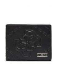 Guess Portfel SMBOMG LEA20 Czarny. Czarne portfele męskie Guess, z aplikacjami, ze skóry. Za 229.99 zł.
