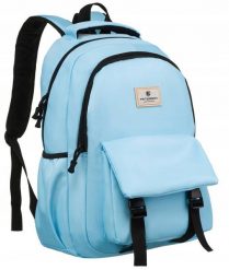 Plecak damski Peterson PTN 77701 błękitny. Niebieskie plecaki damskie Peterson, bez wzorów. Za 71.99 zł.