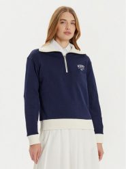 Gant Bluza 4201243 Granatowy Loose Fit. Niebieskie bluzy damskie GANT, xs, bez wzorów, z bawełny, bez ramiączek, bez kaptura. Za 309.99 zł.