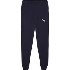 Spodnie sportowe męskie Puma. Niebieskie buty sportowe męskie Puma, l, bez wzorów, z bawełny, do piłki nożnej. Za 164.00 zł.