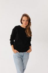 BLUZA LENA CZARNA M - Flawless. Czarne bluzy damskie Flawless, m, bez wzorów, z bawełny, klasyczne, bez ramiączek, bez kaptura. Za 296.00 zł.