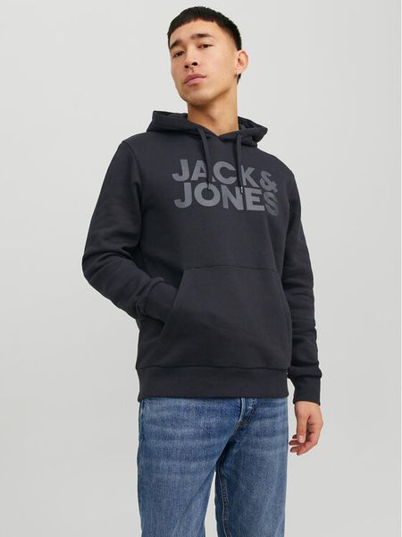 Jack & Jones Bluza Corp 12152840 Czarny Standard Fit. Czarne bluzy męskie Jack & Jones, m, bez wzorów, z syntetyku, bez ramiączek, bez kaptura. Za 139.99 zł.