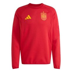 Sweter Spain Tiro Travel Crew. Czerwone swetry męskie Adidas, xl, bez wzorów, sportowe, bez kołnierzyka, bez ramiączek. Za 259.00 zł.