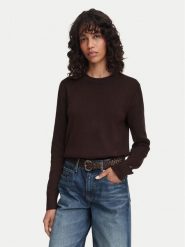 Tommy Hilfiger Sweter WW0WW52298 Brązowy ciemny Regular Fit. Brązowe swetry nierozpinane damskie Tommy Hilfiger, xs, bez wzorów, z bawełny, bez kołnierzyka, bez ramiączek. Za 529.99 zł.