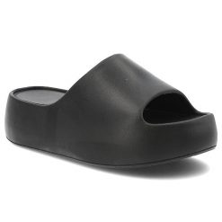 Czarne Klapki Filippo Wygodne Obuwie Damskie Na Platformie. Czarne klapki damskie Filippo, na lato, bez wzorów, sportowe, bez obcasa, na platformie, bez zapięcia. Za 69.99 zł.
