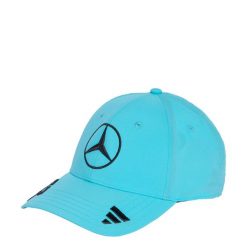 Czapka Mercedes-AMG Petronas Formula One Team George Russell. Niebieskie czapki damskie Adidas, bez wzorów, sportowe. Za 199.00 zł.
