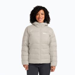 Kurtka puchowa damska Jack Wolfskin Ather Down Hoody. Brązowe kurtki sportowe damskie Jack Wolfskin, bez wzorów, z puchu, bez ramiączek, bez kaptura, trekkingowe. Za 769.99 zł.