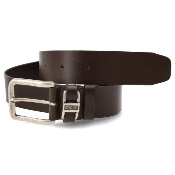 Brązowy Stylowy Męski Pasek Big Star. Czarne paski męskie BIG STAR, z jeansu, eleganckie. Za 129.00 zł.