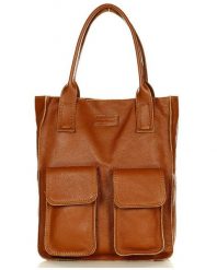 Torebka damska camel MARCO MAZZINI s131p. Brązowe shopperki damskie bez wzorów, z materiału, na ramię, duże, bez dodatków. Za 322.05 zł.