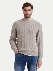 BOSS Sweter Arakingo 50565119 Beżowy Relaxed Fit. Brązowe swetry męskie Boss, m, bez wzorów, z bawełny, bez kołnierzyka, bez ramiączek. Za 799.99 zł.