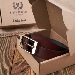 Pasek damski 100 cm brązowy PAOLO PERUZZI PG-02-BRZ-100. Brązowe paski damskie Paolo Peruzzi, bez wzorów, z jeansu. Za 49.00 zł.