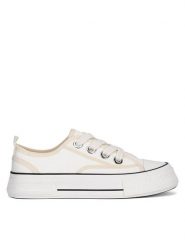 DeeZee Trampki WFA2914-1 Biały. Białe trampki i tenisówki damskie DeeZee, bez wzorów, z materiału, bez zapięcia. Za 79.99 zł.