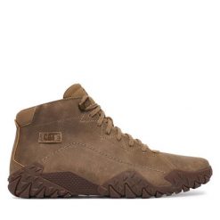 Trzewiki CAT Footwear. Brązowe botki męskie CAT Footwear, bez wzorów, bez obcasa, bez zapięcia. Za 569.99 zł.