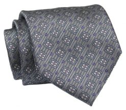 Klasyczny, Szeroki Krawat Męski CHATTIER - Popiel z Fioletowym Akcentem. Szare krawaty i muchy Chattier, bez wzorów, z tkaniny, eleganckie. Za 49.00 zł.