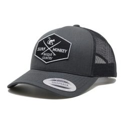 Czapka Trucker - 6 paneli / Rozmiar uniwersalny (Czarny / Ciemny Szary). Szare czapki damskie SURF MONKEY, z aplikacjami. Za 179.95 zł.