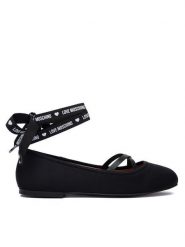 LOVE MOSCHINO Baleriny JA11141G1PIM0000 Czarny. Czarne balerinki damskie Love Moschino, bez wzorów, z materiału, bez obcasa, bez zapięcia. Za 859.99 zł.