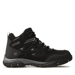 Trekkingi Regatta. Czarne botki męskie Regatta, bez wzorów, sportowe, bez obcasa, bez zapięcia. Za 349.99 zł.