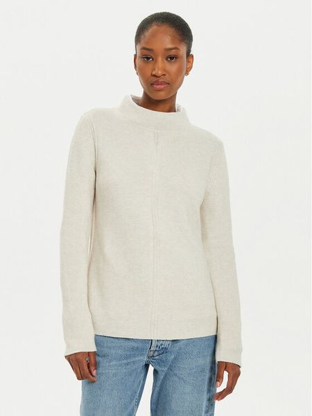 OUI Sweter 89211 1340107 Écru Regular Fit. Swetry nierozpinane damskie Oui, bez wzorów, z bawełny, bez kołnierzyka, bez ramiączek. Za 199.99 zł.