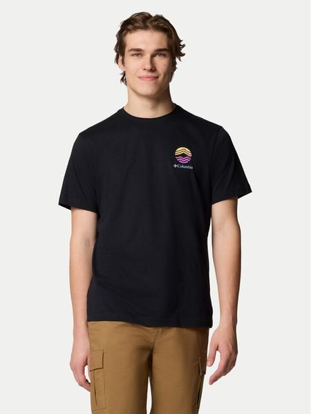 Columbia T-Shirt Kettle River™ 2120411 Czarny Regular Fit. Czarne koszulki sportowe męskie Columbia, m, bez wzorów, z bawełny, bez ramiączek. Za 79.99 zł.