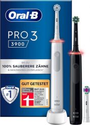 Szczoteczka rotacyjna Oral-B Pro 3 3900 Duo czarny/biały. Białe szczoteczki elektryczne Oral-B. Za 339.00 zł.