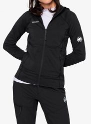 Bluza polarowa damska Mammut Taiss ML Hooded Jacket. Czarne bluzy damskie Mammut, m, bez wzorów, z elastanu, biznesowe, bez ramiączek, bez kaptura. Za 747.99 zł.