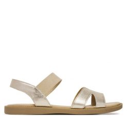 Sandały Lasocki. Żółte sandały damskie Lasocki, bez wzorów, bez obcasa, na płaskiej podeszwie, bez zapięcia. Za 139.99 zł.