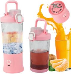 Blender do smoothie przenośny usb bezprzewodowy rozdrabniacz do lodu róż. Czerwone blendery Verk. Za 70.77 zł.