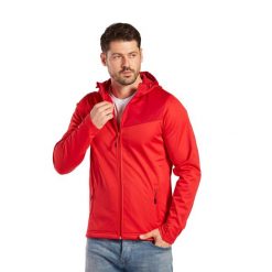 Kurtka Erima Softshell Performance. Czerwone kurtki męskie Erima, xl, bez wzorów, z materiału, bez kaptura, do piłki ręcznej. W wyprzedaży za 201.00 zł.