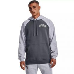 Bluza męska Under Armour Rival WM Colorblock HD. Szare bluzy męskie Under Armour, m, bez wzorów, bez ramiączek, bez kaptura. Za 129.99 zł.