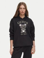 Guess Bluza V6BQ28 K9361 Czarny Oversize. Czarne bluzy damskie Guess, s, z aplikacjami, z syntetyku, bez ramiączek, bez kaptura. Za 524.99 zł.