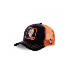 Czapka Trucker Capslab x Dragon Ball Z (Goku Saiyen) - Czarny/Pomarańczowy. Brązowe czapki damskie CapsLab, bez wzorów. Za 169.16 zł.