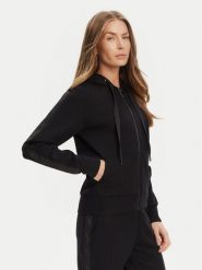 Guess Bluza W5YQ05 KBYE2 Czarny Regular Fit. Czarne bluzy damskie Guess, xxl, z aplikacjami, z syntetyku, bez ramiączek, bez kaptura. Za 239.99 zł.