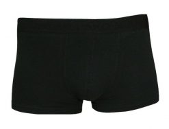 Klasyczne Męskie Bokserki, Bawełna z Elastanem, Czarne, Obcisłe. Czarne bokserki męskie Pako Jeans, bez wzorów, z bawełny. Za 33.00 zł.