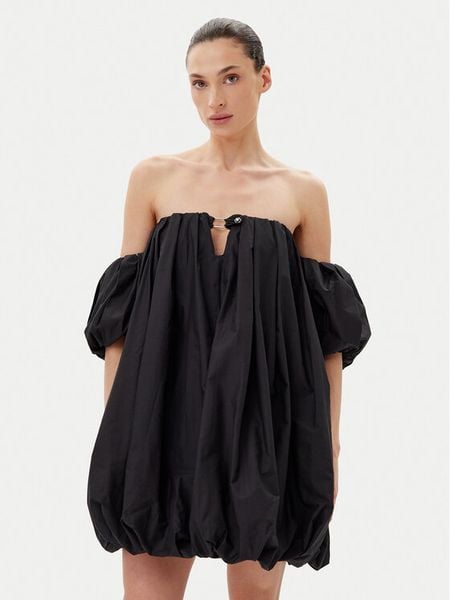 PINKO Sukienka letnia 105211 A2LD Z99 Czarny Regular Fit. Czarne sukienki damskie Pinko, na lato, s, bez wzorów, z bawełny, bez kołnierzyka, bez ramiączek. Za 669.99 zł.