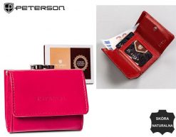 Portfel skórzany Peterson PTN RD-25-GCL czarny. Czarne portfele damskie Peterson. Za 51.99 zł.