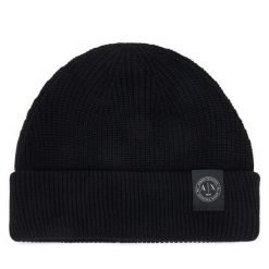 Czapka Armani Exchange. Czarne czapki męskie Armani Exchange, na zimę, bez wzorów. Za 289.99 zł.