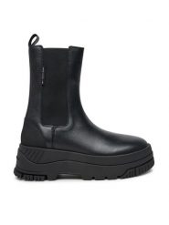 Tommy Jeans Sztyblety Tjw Chelsea Flatform Boot EN0EN02597 Czarny. Czarne botki damskie Tommy Jeans, bez wzorów, z jeansu, bez obcasa, na płaskiej podeszwie, bez zapięcia. Za 459.99 zł.