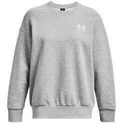 Bluza Under Armour Icon Fleece Crew. Szare bluzy damskie Under Armour, bez wzorów, sportowe, bez ramiączek, bez kaptura. Za 189.99 zł.
