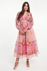 Sukienka maxi z organzy HALE BOB. Sukienki damskie Hale bob, l, bez wzorów, bez kołnierzyka, bez ramiączek, maxi. Za 3,479.00 zł.