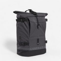 Plecak/sakwa rowerowa Btwin 1x25 l na bagażnik. Szare plecaki męskie B'TWIN, bez wzorów, z materiału, biznesowe. Za 339.99 zł.