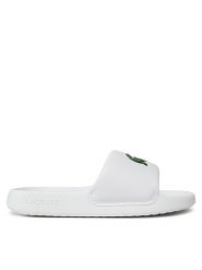 Lacoste Klapki Serve Slide 1.0 123 1 Cuj 745CUJ0012-082 Biały. Białe klapki damskie Lacoste, bez wzorów, ze skóry, bez obcasa, bez zapięcia. Za 139.99 zł.