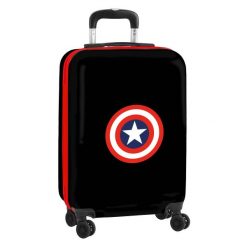 Walizka kabinowa Capitán América Czarny. Czarne walizki damskie Marvel, bez wzorów, z poliesteru. Za 367.60 zł.
