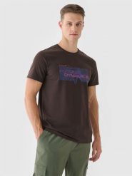 4F T-shirt regular z nadrukiem męski - brązowy S. Brązowe t-shirty męskie 4F, m, bez wzorów, z bawełny, bez kołnierzyka, bez ramiączek. Za 29.99 zł.