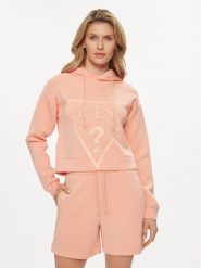 Guess Bluza New Alisa V2YQ08 K7UW2 Koralowy Regular Fit. Pomarańczowe bluzy damskie Guess, xl, z aplikacjami, z wiskozy, bez ramiączek, bez kaptura. Za 509.99 zł.